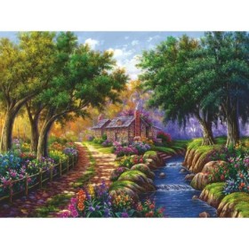 Puzzle casuta langa rau 1500 piese
